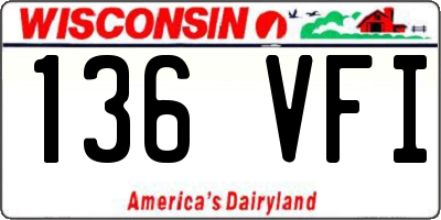 WI license plate 136VFI