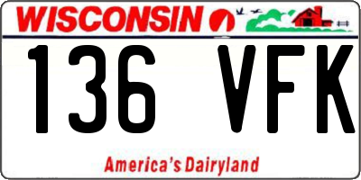 WI license plate 136VFK