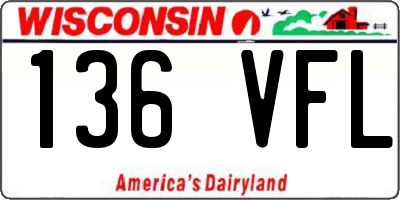 WI license plate 136VFL