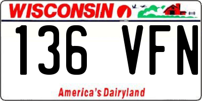 WI license plate 136VFN