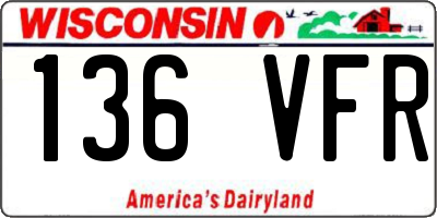 WI license plate 136VFR