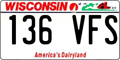WI license plate 136VFS