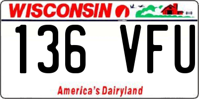 WI license plate 136VFU