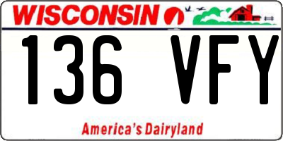 WI license plate 136VFY
