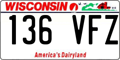 WI license plate 136VFZ