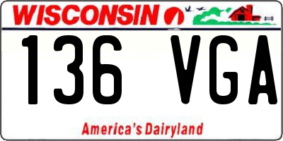 WI license plate 136VGA