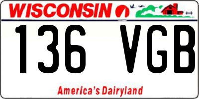 WI license plate 136VGB