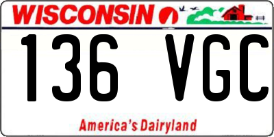 WI license plate 136VGC