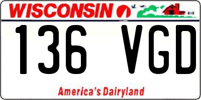 WI license plate 136VGD