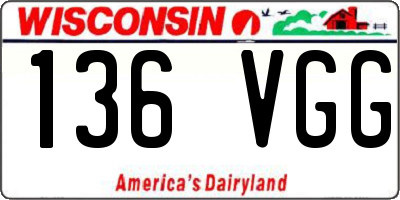 WI license plate 136VGG