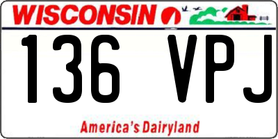 WI license plate 136VPJ