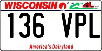 WI license plate 136VPL