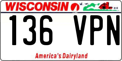 WI license plate 136VPN