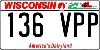 WI license plate 136VPP