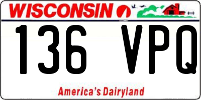 WI license plate 136VPQ