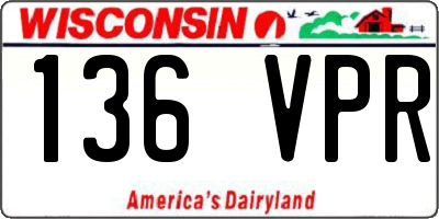 WI license plate 136VPR