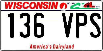 WI license plate 136VPS