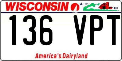 WI license plate 136VPT