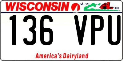 WI license plate 136VPU