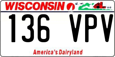 WI license plate 136VPV