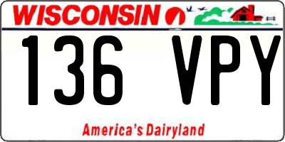 WI license plate 136VPY