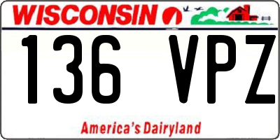 WI license plate 136VPZ