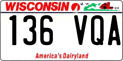 WI license plate 136VQA