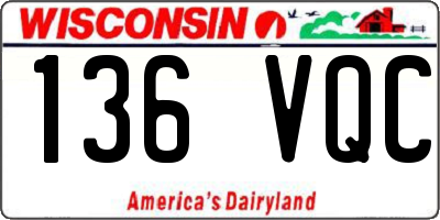 WI license plate 136VQC