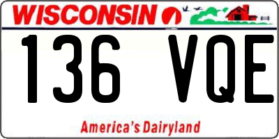 WI license plate 136VQE