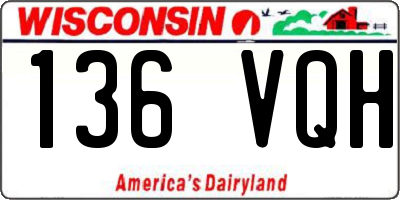WI license plate 136VQH