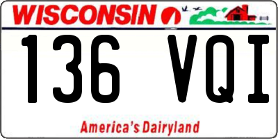 WI license plate 136VQI