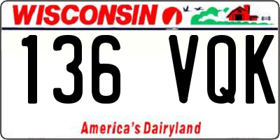 WI license plate 136VQK