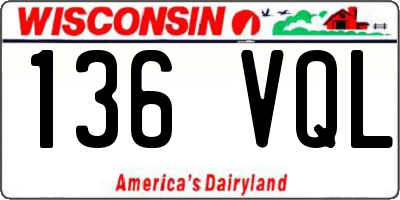 WI license plate 136VQL