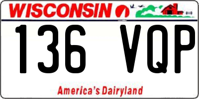 WI license plate 136VQP