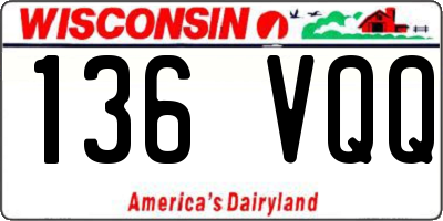 WI license plate 136VQQ