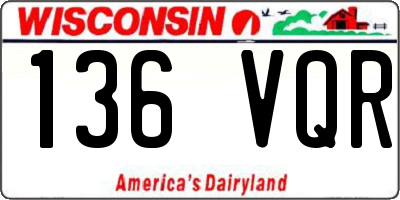 WI license plate 136VQR