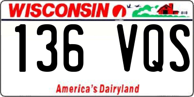 WI license plate 136VQS