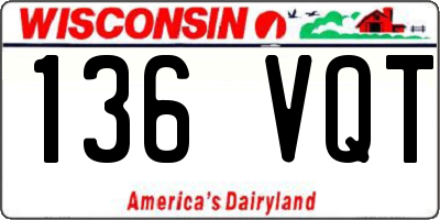 WI license plate 136VQT