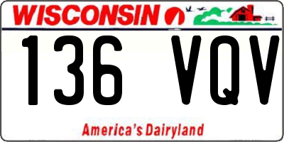 WI license plate 136VQV