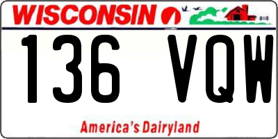 WI license plate 136VQW
