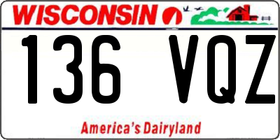 WI license plate 136VQZ
