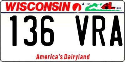 WI license plate 136VRA