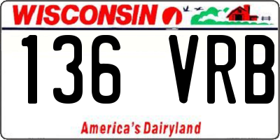 WI license plate 136VRB