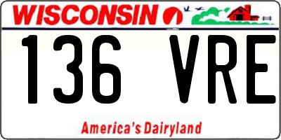 WI license plate 136VRE