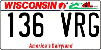 WI license plate 136VRG