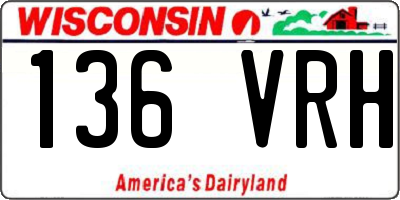 WI license plate 136VRH