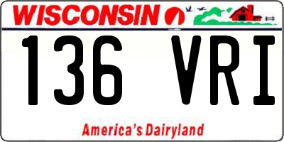 WI license plate 136VRI