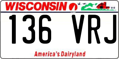 WI license plate 136VRJ