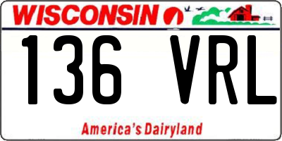WI license plate 136VRL