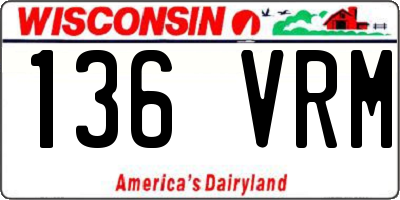 WI license plate 136VRM